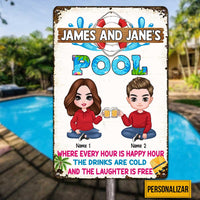 Personalized Swimming Pool Metal Sign JR192 24O23 thumb 1