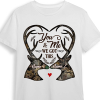 Personalized Deer Hunting Couple T Shirt DB41 26O23 thumb 1