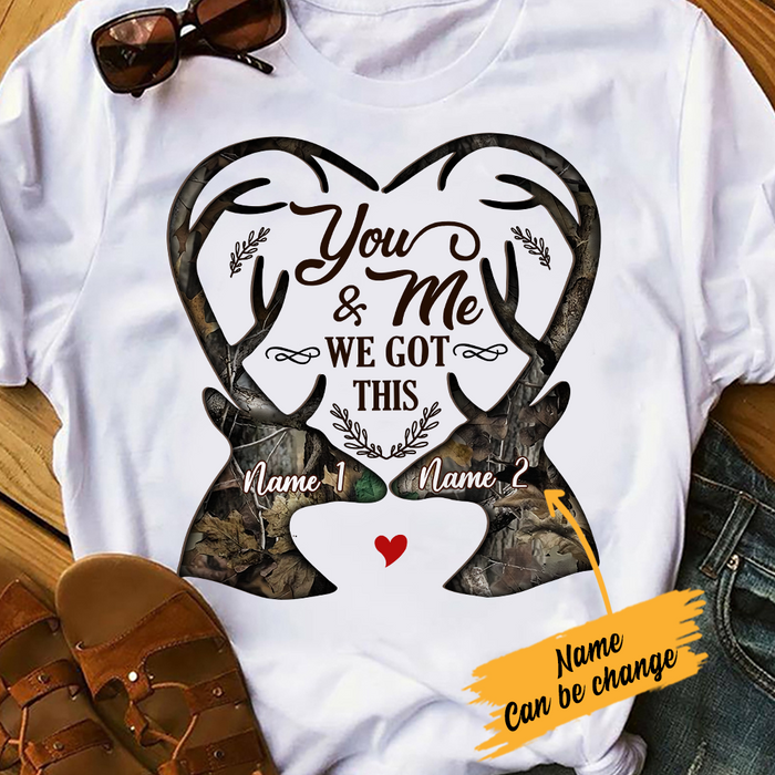 Personalized Deer Hunting Couple T Shirt DB41 26O23 1