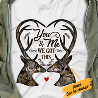 Personalized Deer Hunting Couple T Shirt DB41 26O23 thumb 1