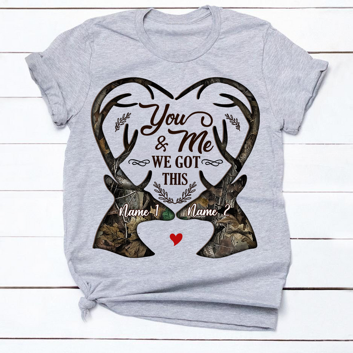 Personalized Deer Hunting Couple T Shirt DB41 26O23 1