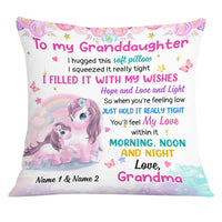Personalized Unicorn Granddaughter Hug This Pillow JR193 24O25 thumb 1