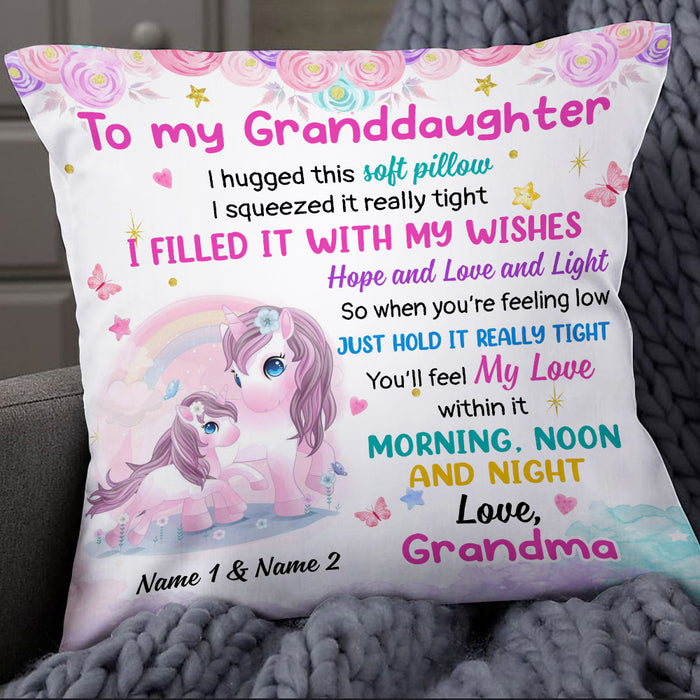 Personalized Unicorn Granddaughter Hug This Pillow JR193 24O25 1