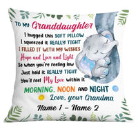 Personalized Elephant Daughter Granddaughter Mom Grandma Pillow JR203 24O32 thumb 1