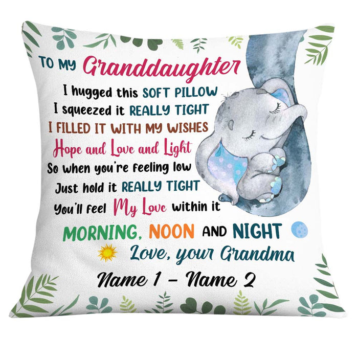 Personalized Elephant Daughter Granddaughter Mom Grandma Pillow JR203 24O32 1