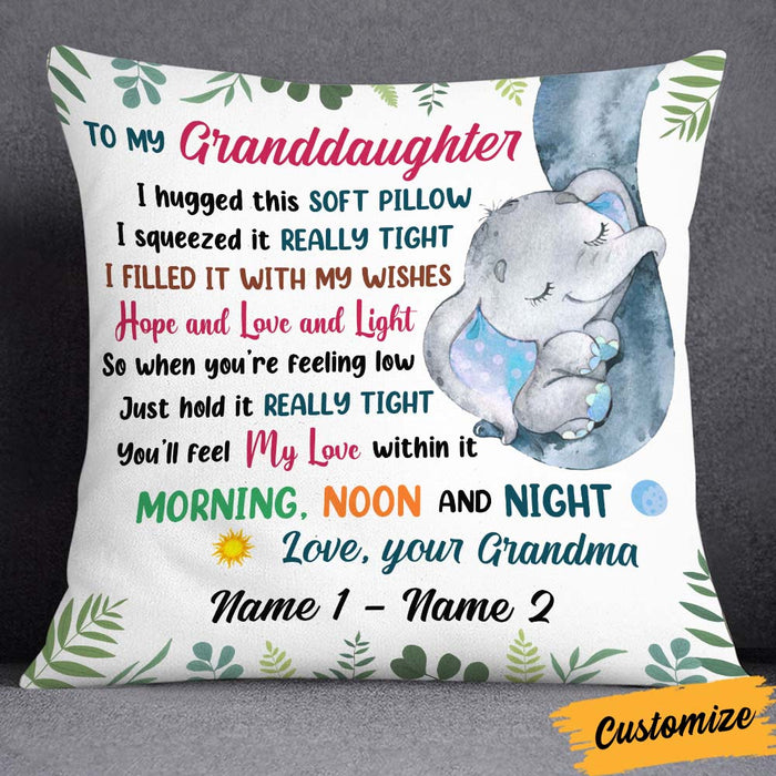 Personalized Elephant Daughter Granddaughter Mom Grandma Pillow JR203 24O32 1