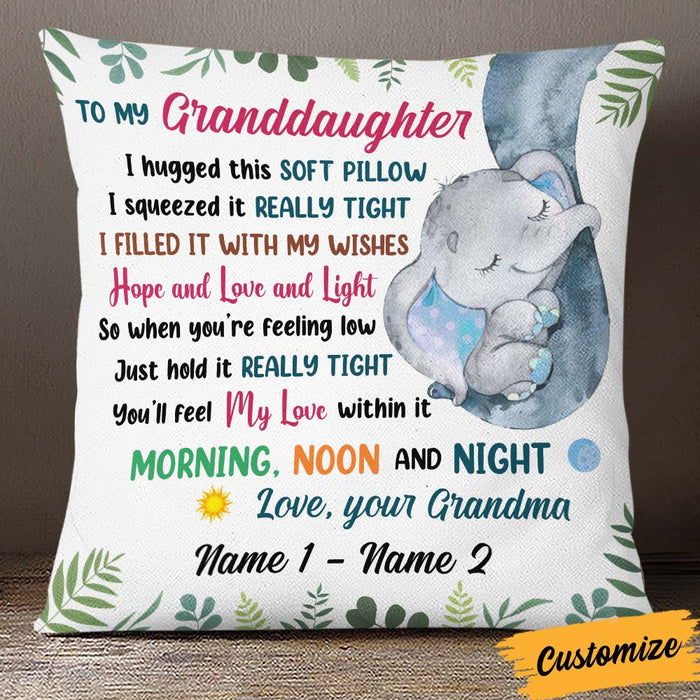 Personalized Elephant Daughter Granddaughter Mom Grandma Pillow JR203 24O32 1