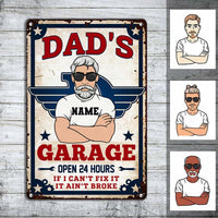 Personalized Dad Grandpa Garage Metal Sign JR173 24O36 thumb 1