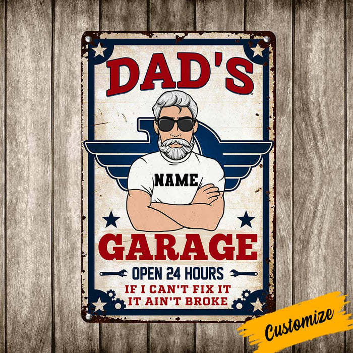 Personalized Dad Grandpa Garage Metal Sign JR173 24O36 1