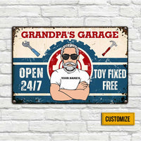 Personalized Dad Grandpa Garage Metal Sign JR174 24O23 thumb 1