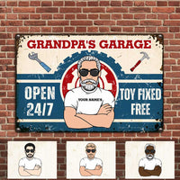Personalized Dad Grandpa Garage Metal Sign JR174 24O23 thumb 1