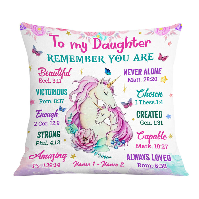 Personalized Unicorn Daughter Granddaughter From Mom Grandma Pillow JR153 95O36 1