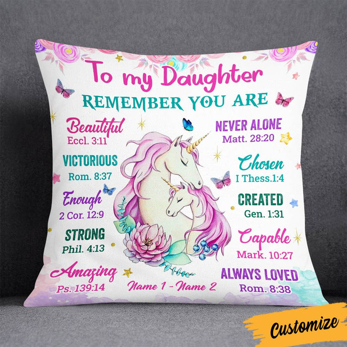 Personalized Unicorn Daughter Granddaughter From Mom Grandma Pillow JR153 95O36 1