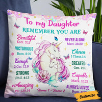 Personalized Unicorn Daughter Granddaughter From Mom Grandma Pillow JR153 95O36 thumb 1