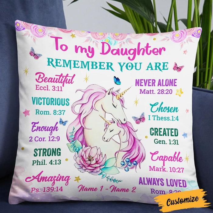 Personalized Unicorn Daughter Granddaughter From Mom Grandma Pillow JR153 95O36 1