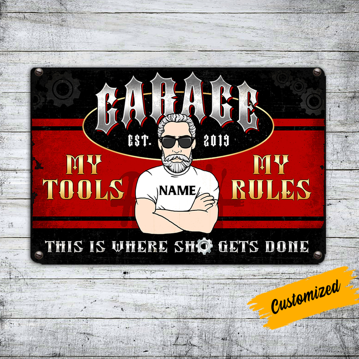 Personalized Garage Metal Sign JR191 24O24 1