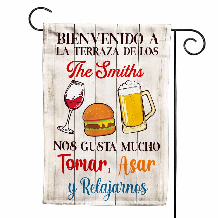 Personalized Deck Sipping Grilling Chilling Spanish Flag JR152 30O34 1