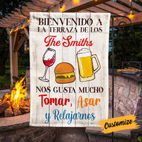 Personalized Deck Sipping Grilling Chilling Spanish Flag JR152 30O34 thumb 1