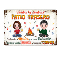 Personalized Backyard Outdoor Spanish Metal Sign JR242 24O36 thumb 1