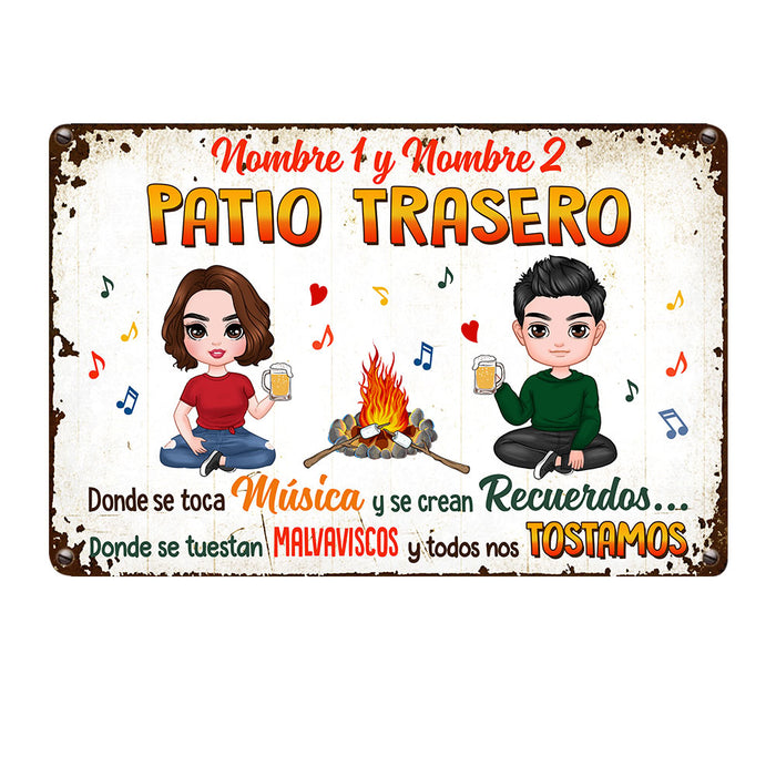 Personalized Backyard Outdoor Spanish Metal Sign JR242 24O36 1