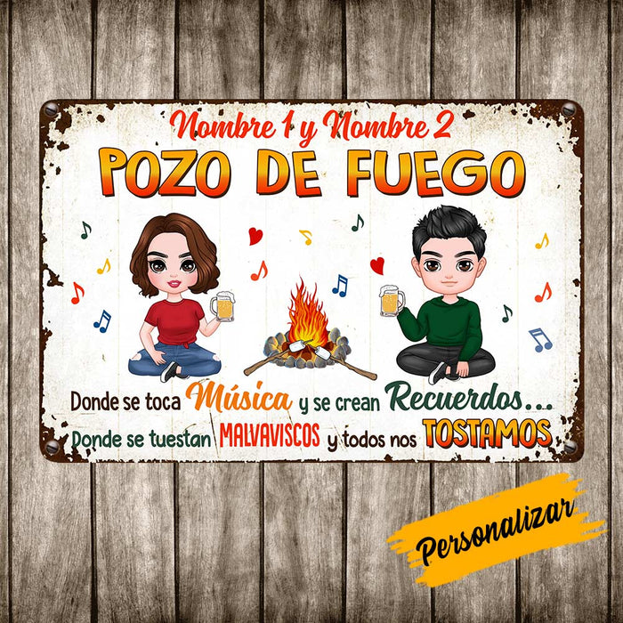 Personalized Backyard Outdoor Spanish Metal Sign JR242 24O36 1