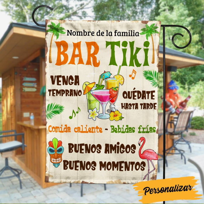 Personalized Come Classy Backyard Tiki Bar Gardening Spanish Flag JR152 24O53 1
