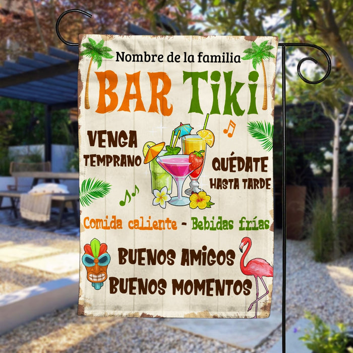 Personalized Come Classy Backyard Tiki Bar Gardening Spanish Flag JR152 24O53 1