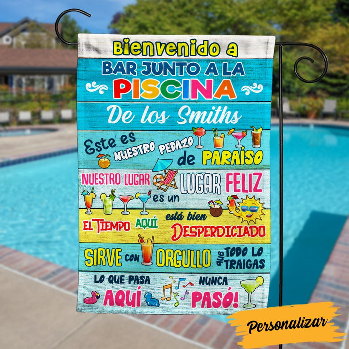 Personalized Piece Of Paradise Pool Bar Spanish Flag JR153 24O53 1