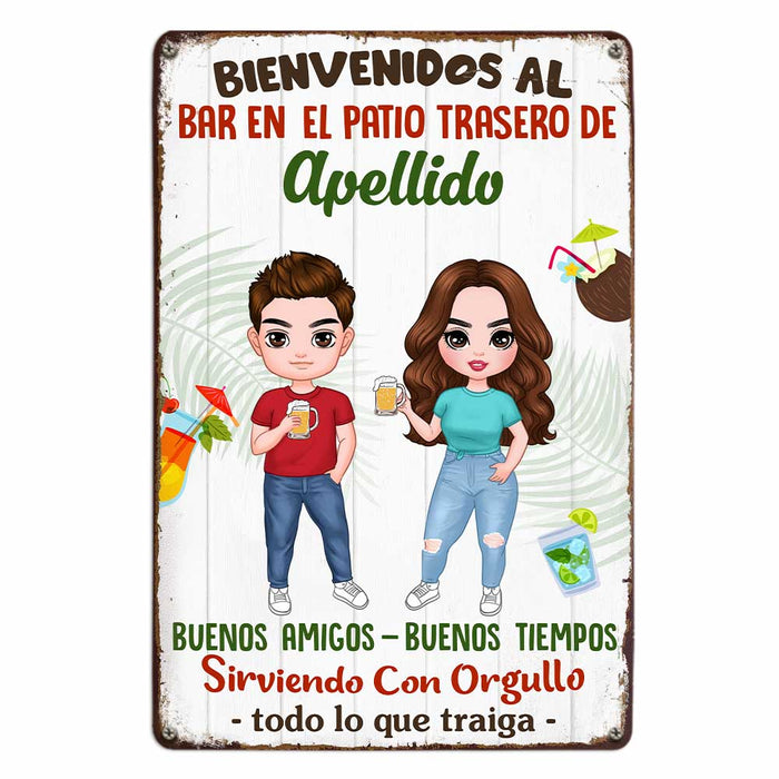 Personalized Backyard Outdoor Spanish Metal Sign JR155 24O47 1