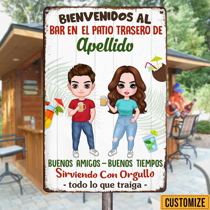 Personalized Backyard Outdoor Spanish Metal Sign JR155 24O47 1