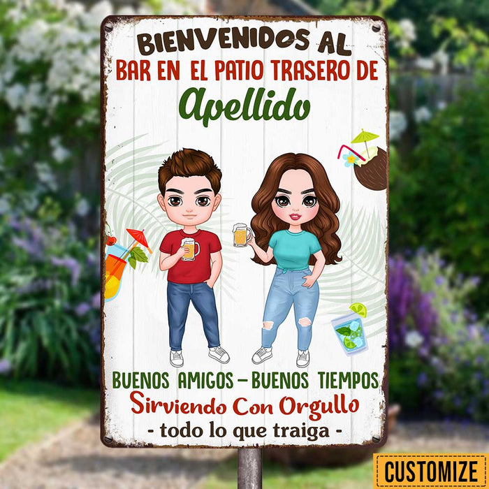Personalized Backyard Outdoor Spanish Metal Sign JR155 24O47 1