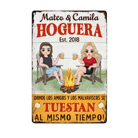 Personalized Outdoor Spanish Fire Pit Metal Sign JR154 85O57 thumb 1