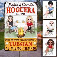 Personalized Outdoor Spanish Fire Pit Metal Sign JR154 85O57 thumb 1