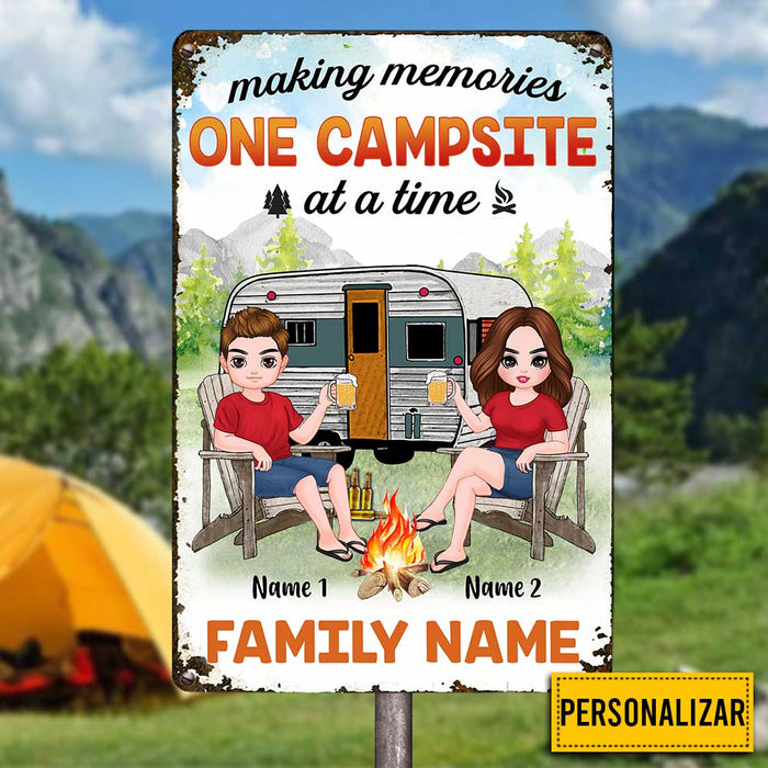 Personalized Camping Couple Outdoor Spanish Metal Sign JR156 24O34 1