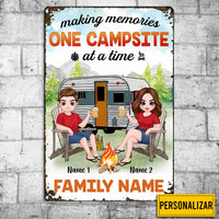 Personalized Camping Couple Outdoor Spanish Metal Sign JR156 24O34 thumb 1
