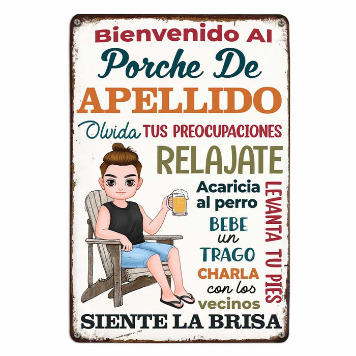 Personalized Decor Backyard Family Outdoor Spanish Patio Metal Sign JR157 24O47 1