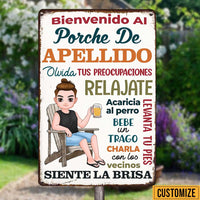 Personalized Decor Backyard Family Outdoor Spanish Patio Metal Sign JR157 24O47 thumb 1