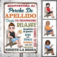 Personalized Decor Backyard Family Outdoor Spanish Patio Metal Sign JR157 24O47 thumb 1