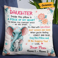 Personalized Elephant Daughter From Mom Pillow JR154 95O57 thumb 1