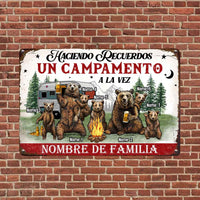 Personalized Camping Bear Outdoor Spanish Metal Sign JR159 26O57 thumb 1