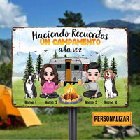 Personalized Camping Couple Outdoor Spanish Metal Sign JR153 26O58 thumb 1