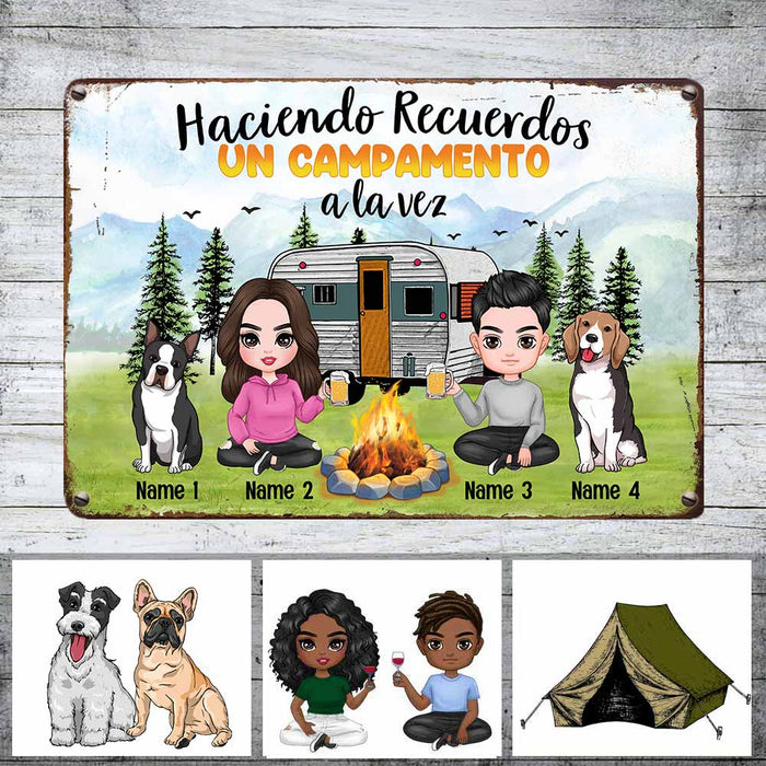Personalized Camping Couple Outdoor Spanish Metal Sign JR153 26O58 1