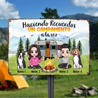 Personalized Camping Couple Outdoor Spanish Metal Sign JR153 26O58 thumb 1