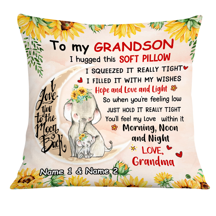 Personalized Elephant Daughter Granddaughter From Mom Grandma Pillow JR158 95O24 1