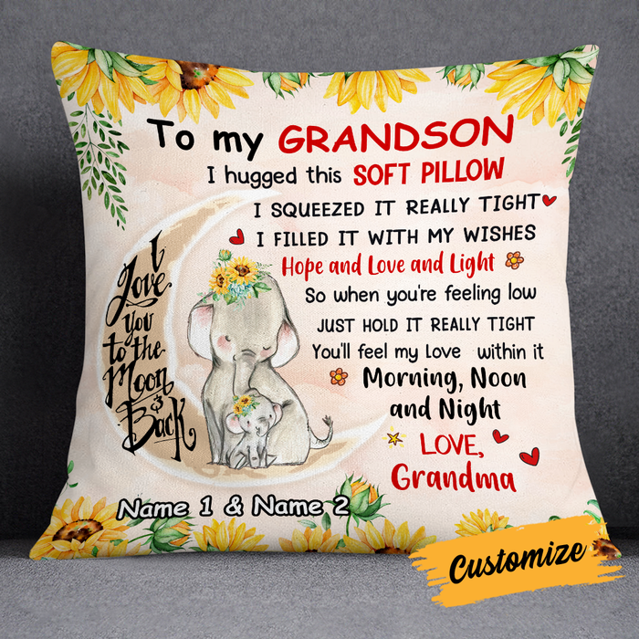 Personalized Elephant Daughter Granddaughter From Mom Grandma Pillow JR158 95O24 1