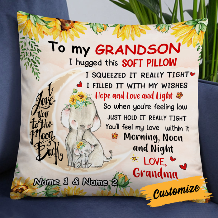 Personalized Elephant Daughter Granddaughter From Mom Grandma Pillow JR158 95O24 1