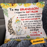 Personalized Elephant Daughter Granddaughter From Mom Grandma Pillow JR158 95O24 thumb 1