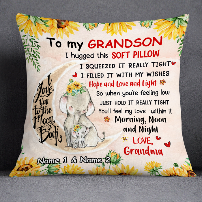 Personalized Elephant Daughter Granddaughter From Mom Grandma Pillow JR158 95O24 1