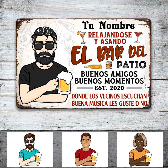 Personalized Patio Bar Outdoor Spanish Metal Sign JR157 26O57 1
