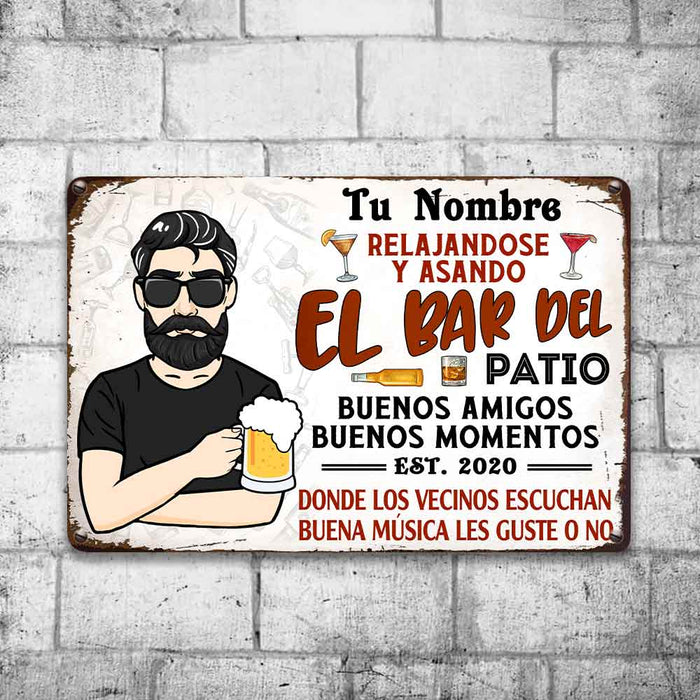 Personalized Patio Bar Outdoor Spanish Metal Sign JR157 26O57 1